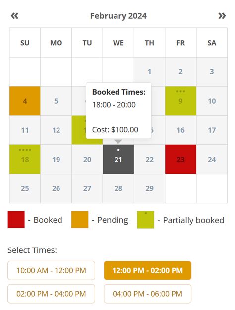 WP Booking Calendar .